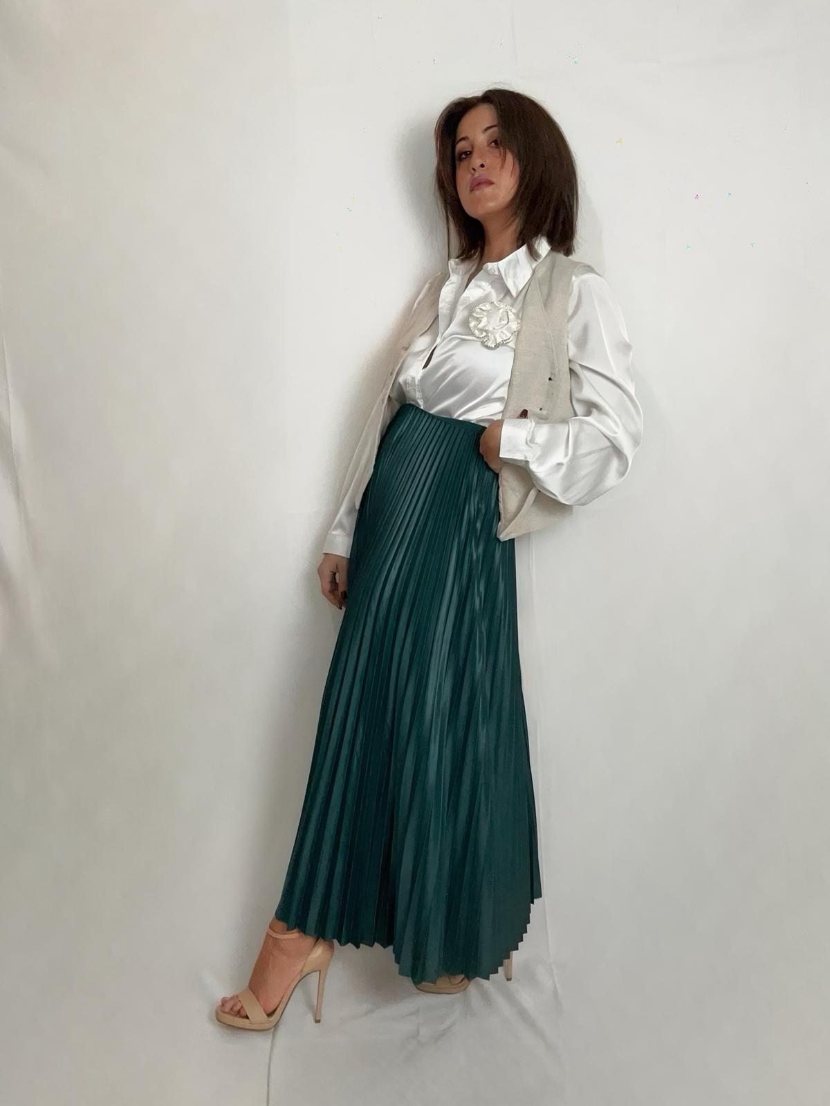 Gonna Plissettata Verde