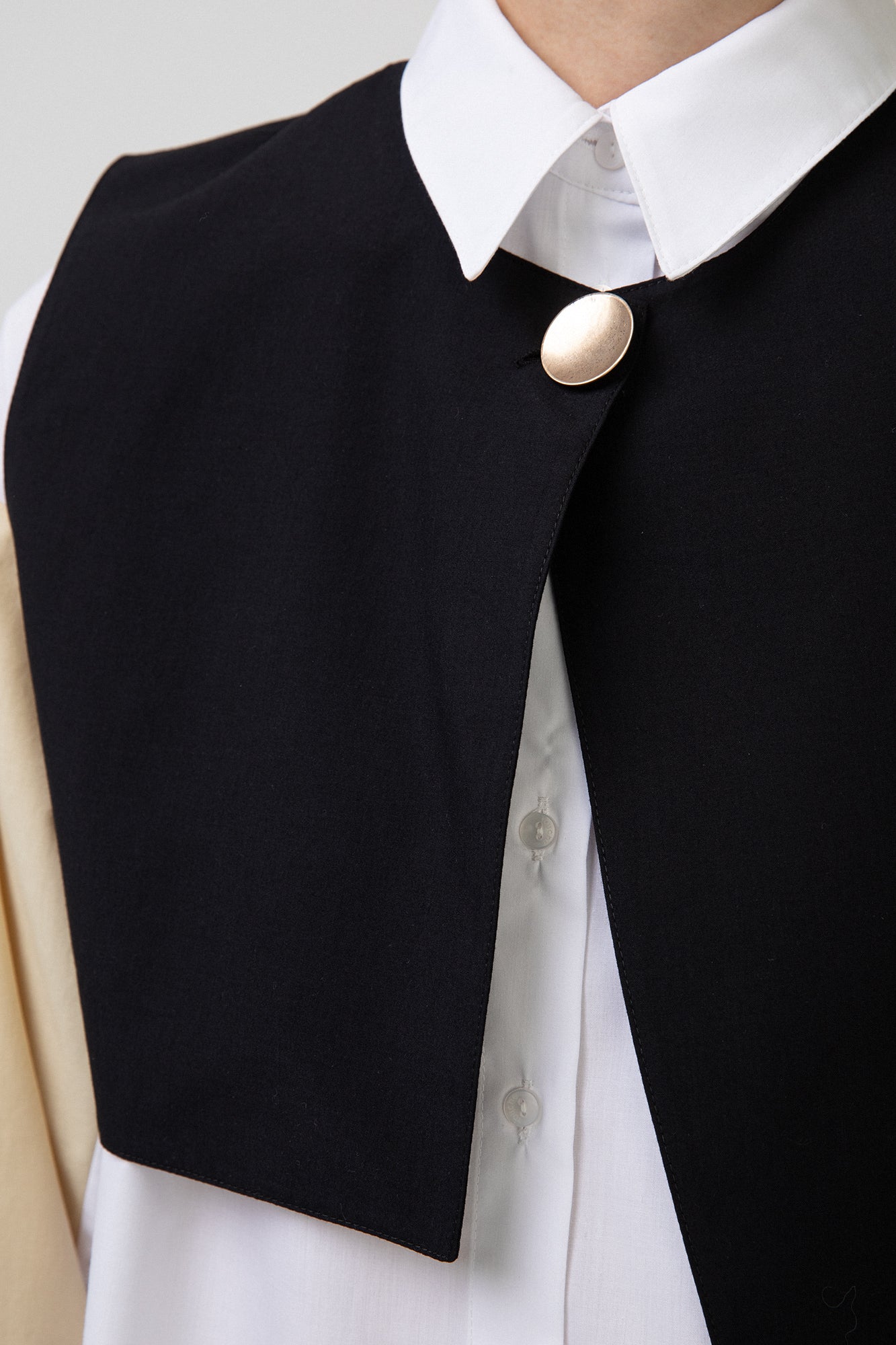 Camicia in popeline con gilet rimovibile