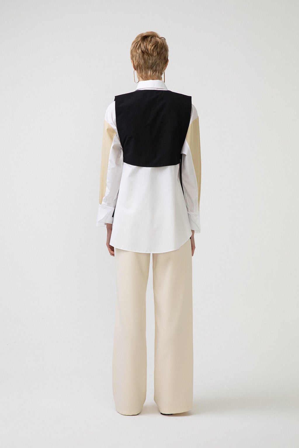 Camicia in popeline con gilet rimovibile