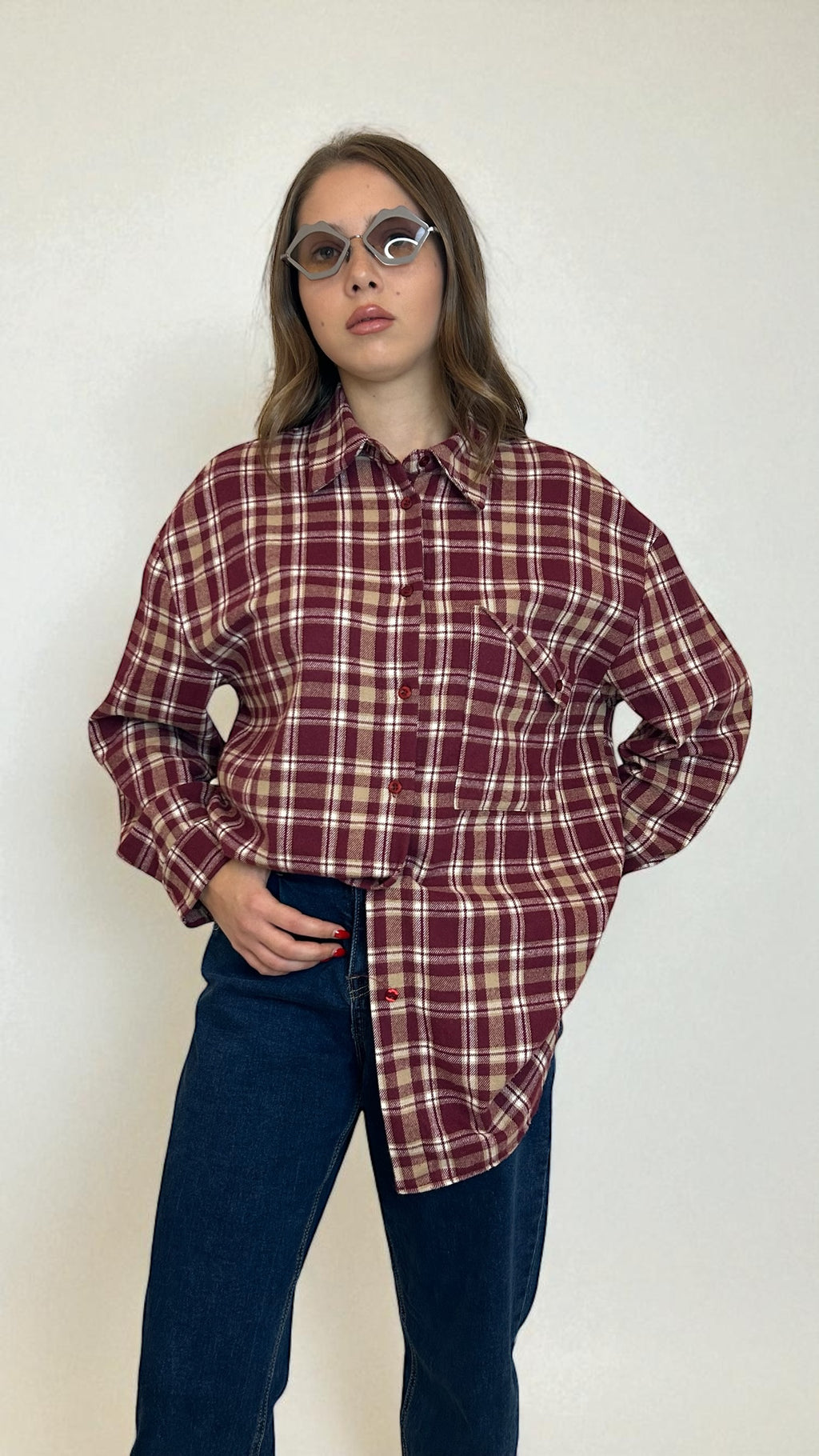 Camicia Tartan Bordeaux