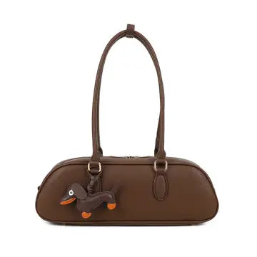 Borsa Talia con accessorio Bassotto Marrone