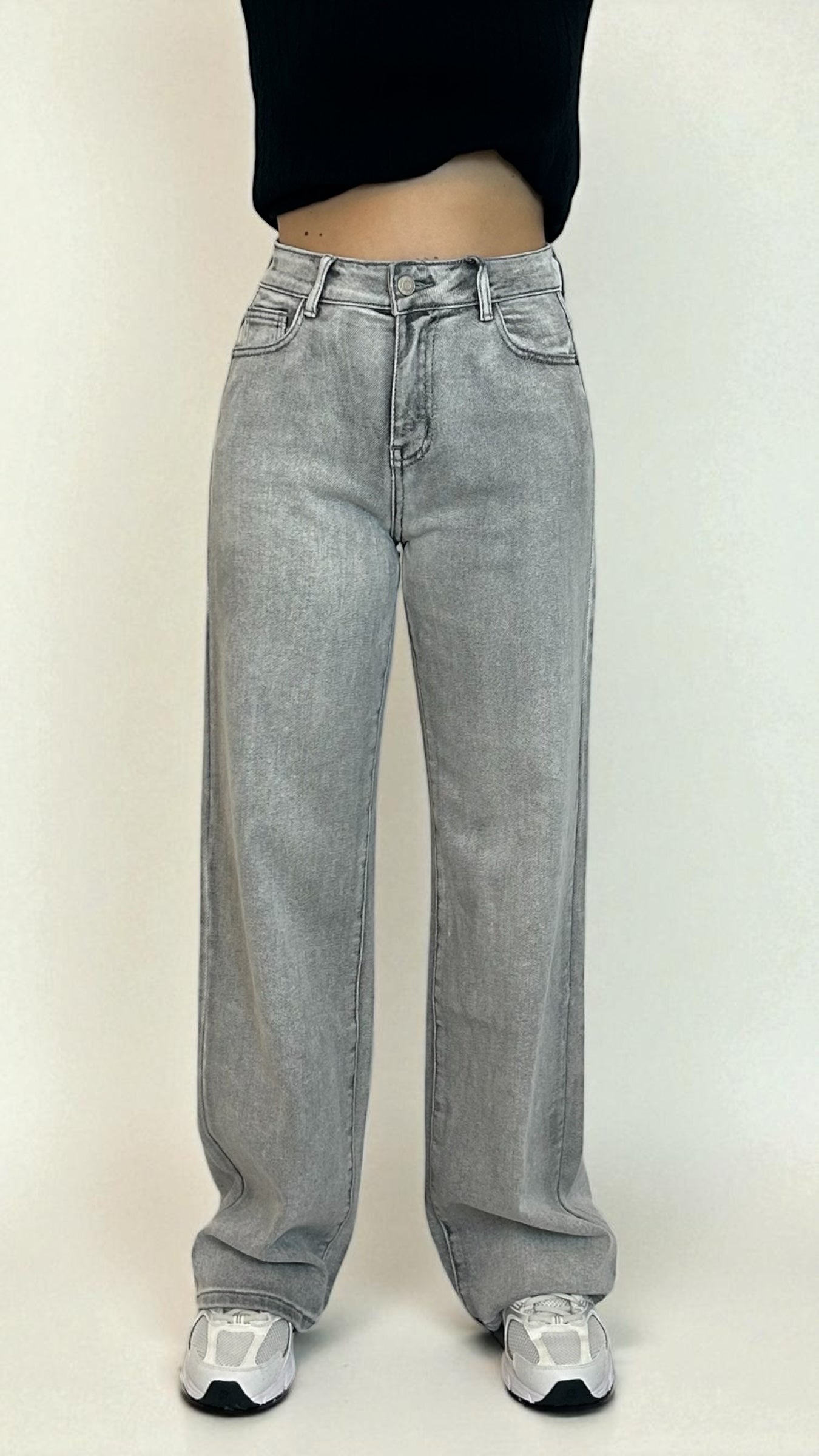 Jeans Gamba larga Grigio chiaro