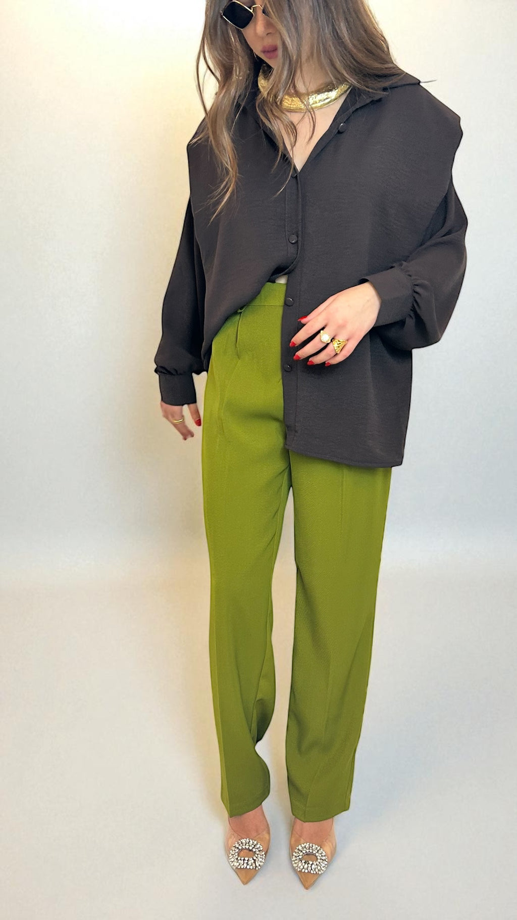 Camicia con spalline Marrone