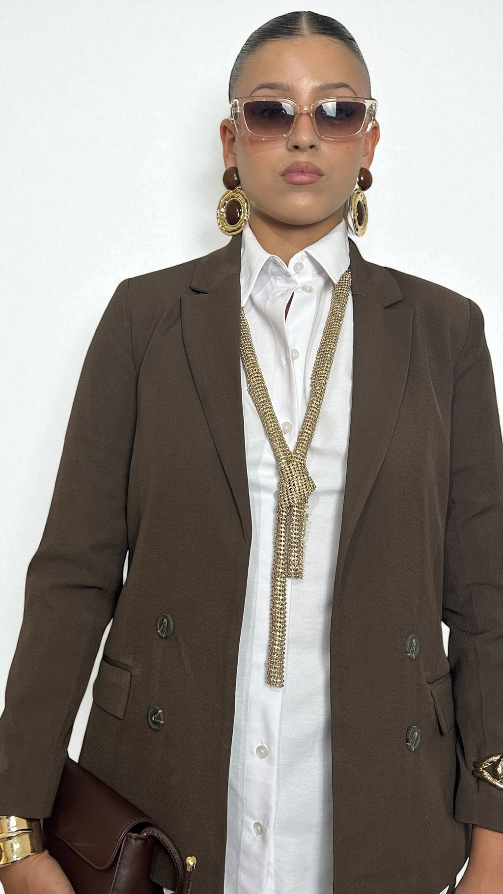 Collana Cravatta in strass oro