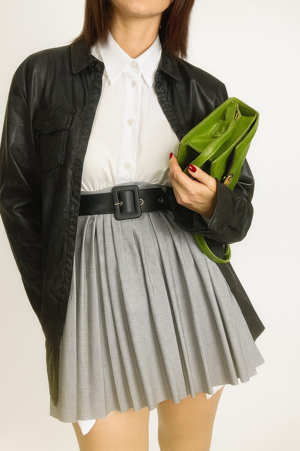 Minigonna plissettata Grigia