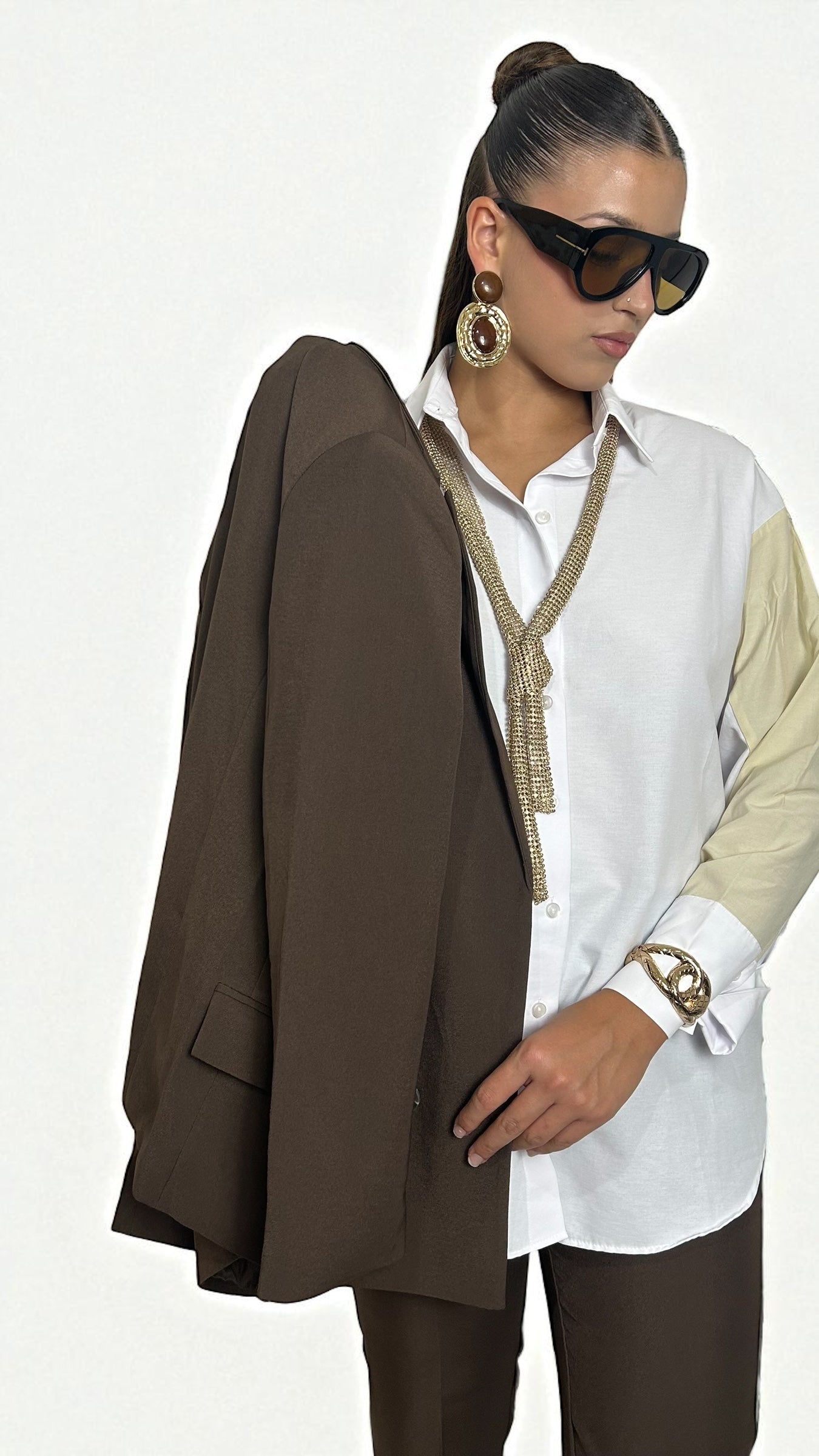 Collana Cravatta in strass oro