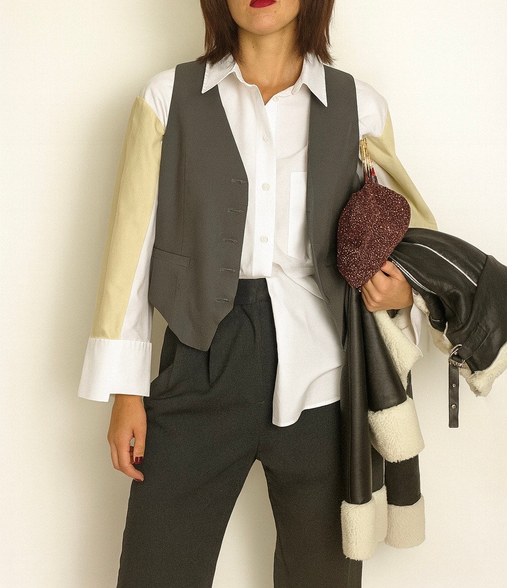 Gilet sartoriale grigio antracite