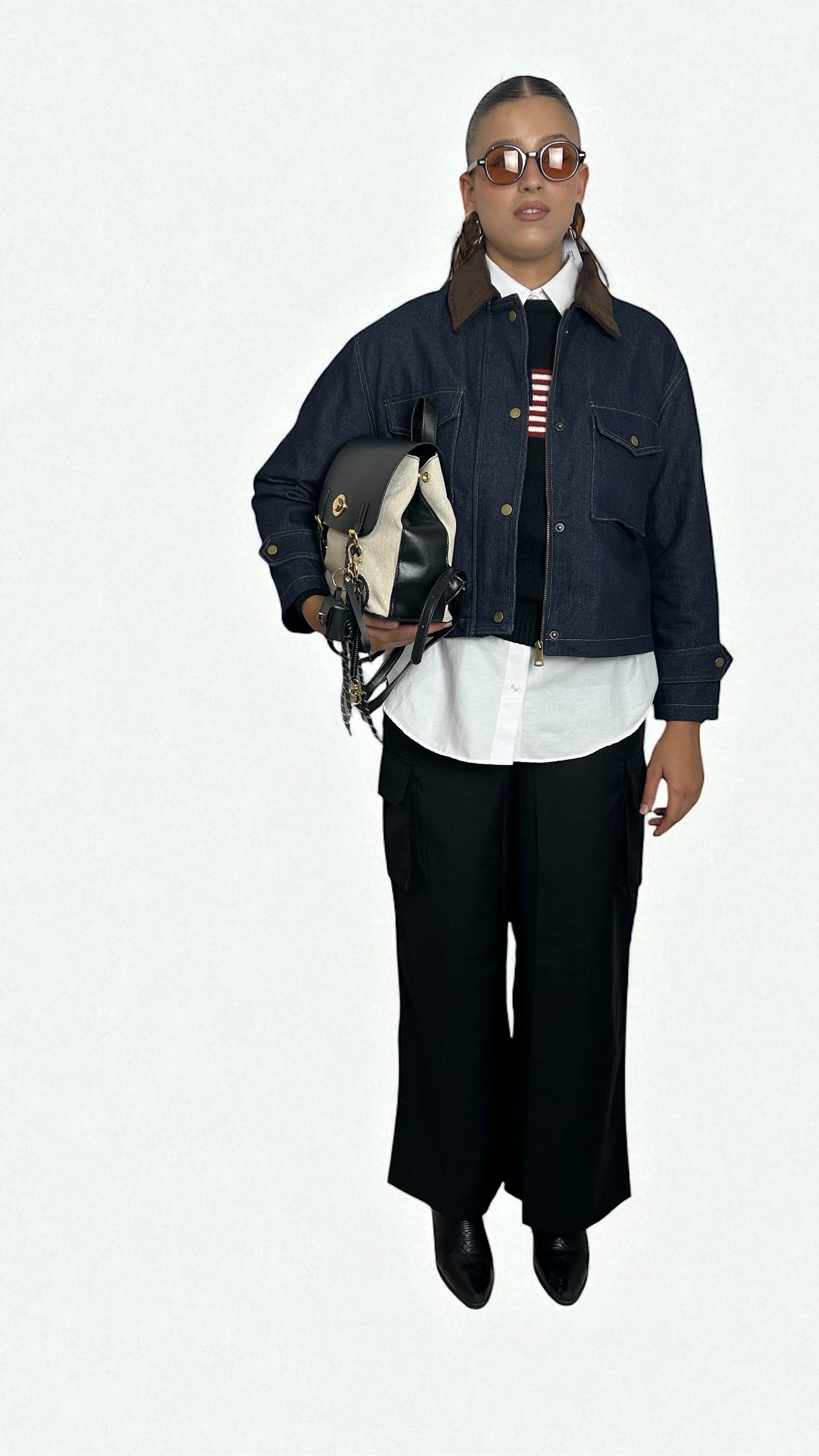 Pantalone cargo nero