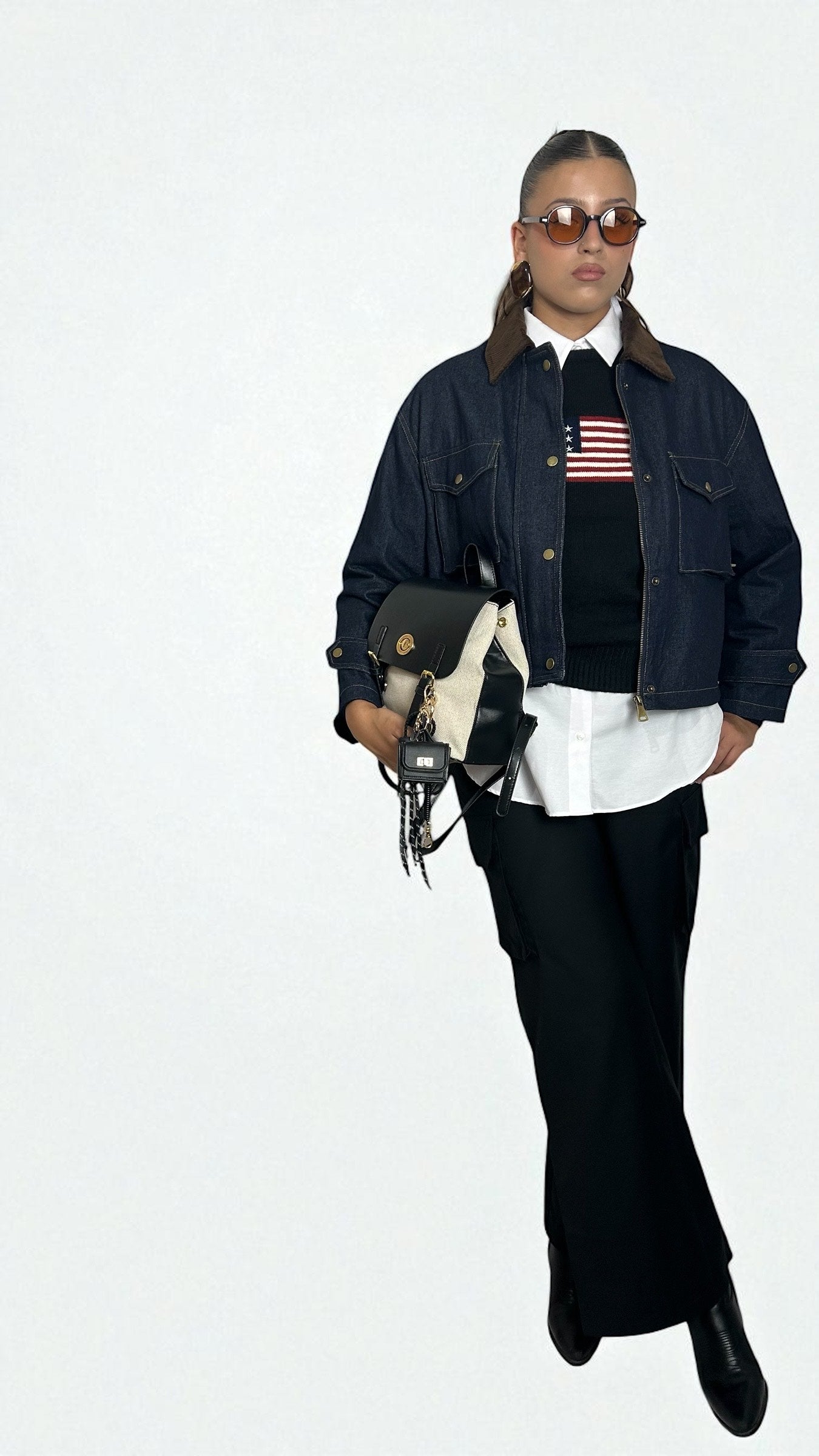 Pantalone cargo nero