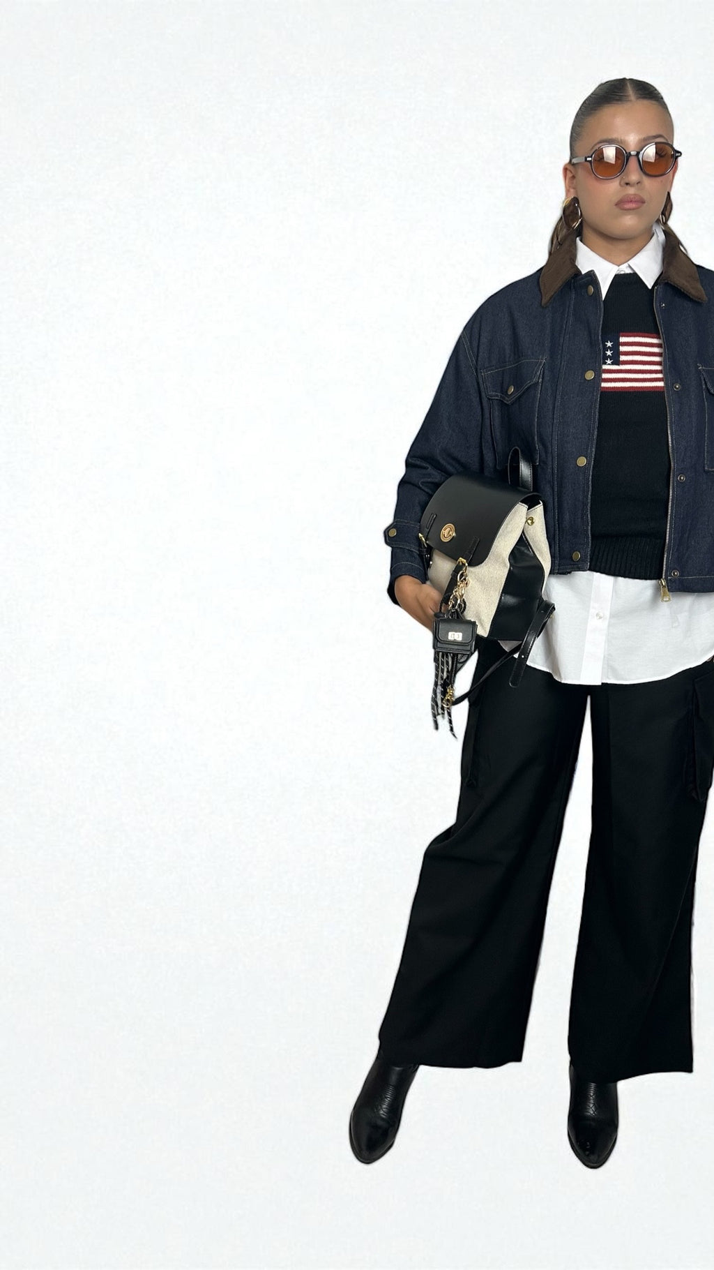 Pantalone cargo nero