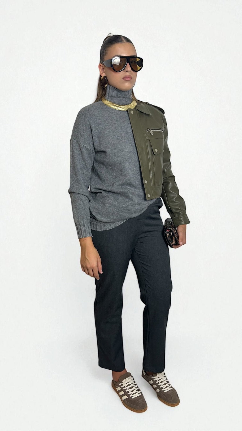 Maglione Grigio mèlange oversize lungo