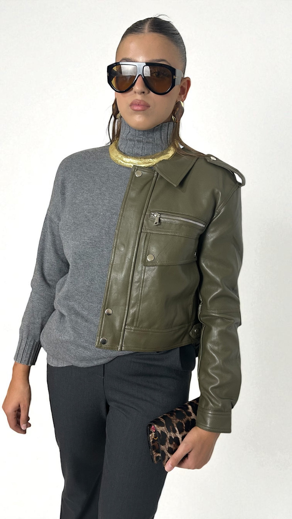 Maglione Grigio mèlange oversize lungo