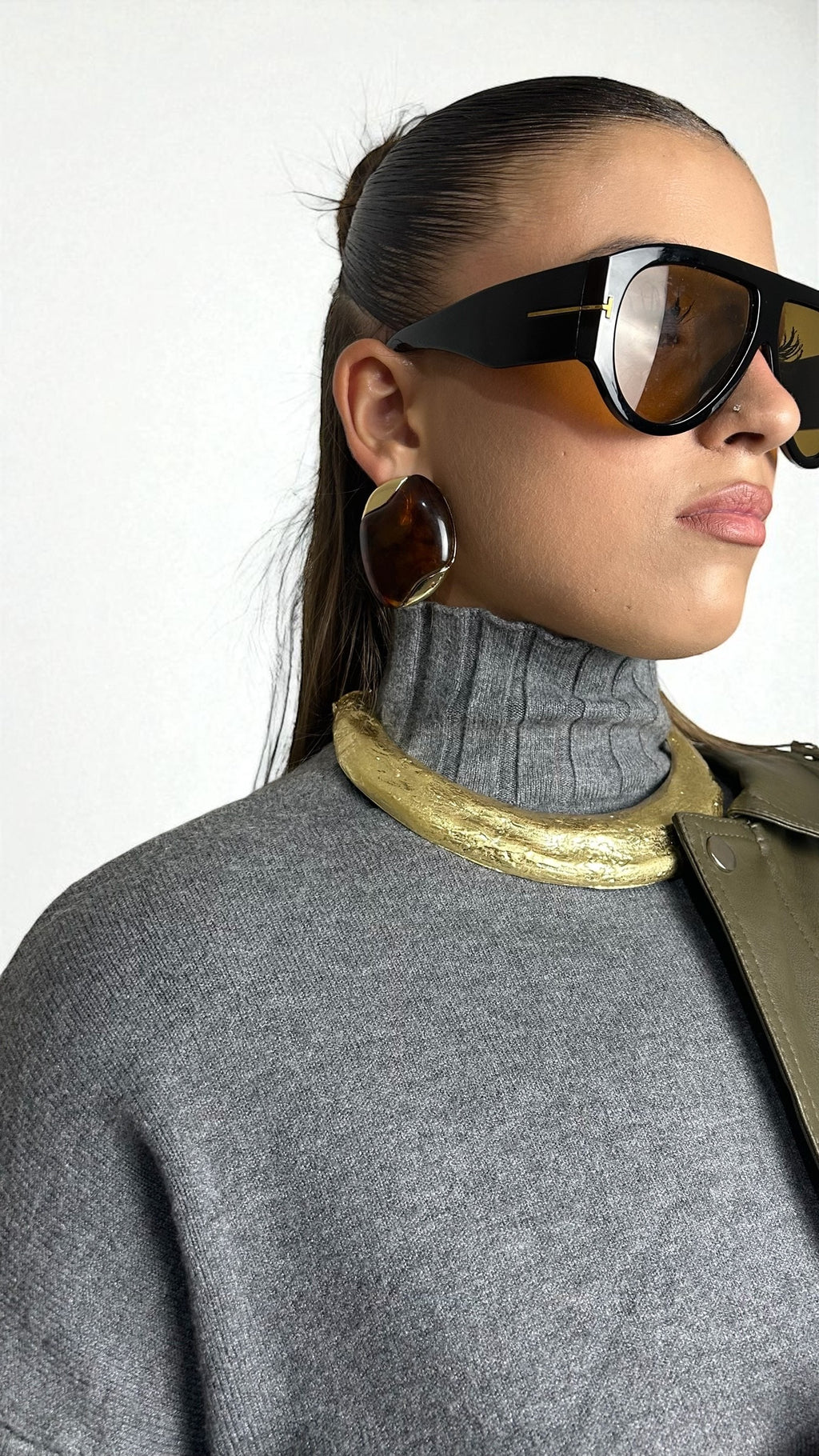 Maglione Grigio mèlange oversize lungo