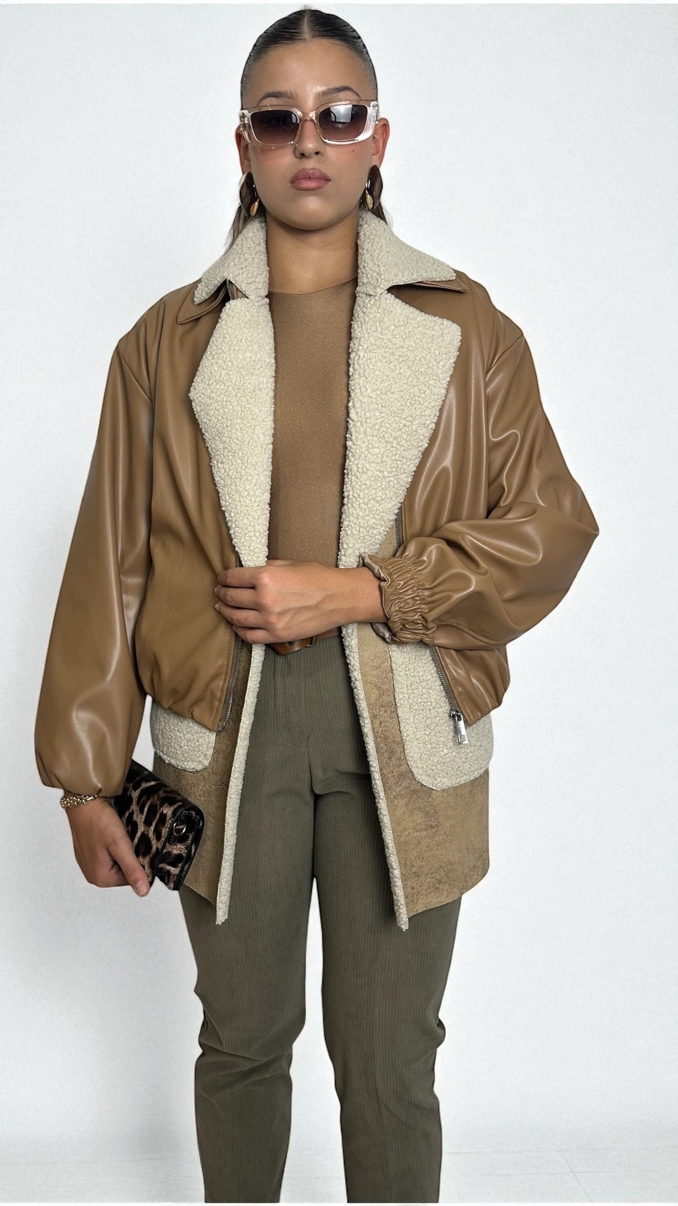 Giubbotto Balloon ecopelle beige