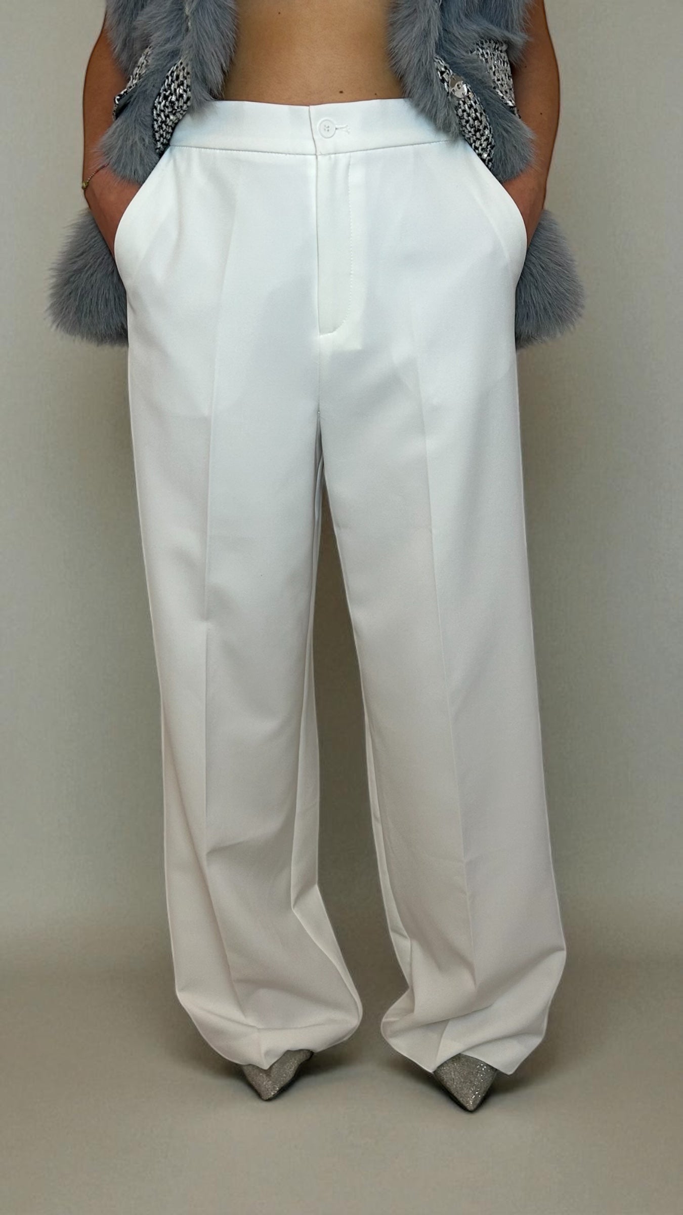 Pantaloni  gamba dritta Bianco
