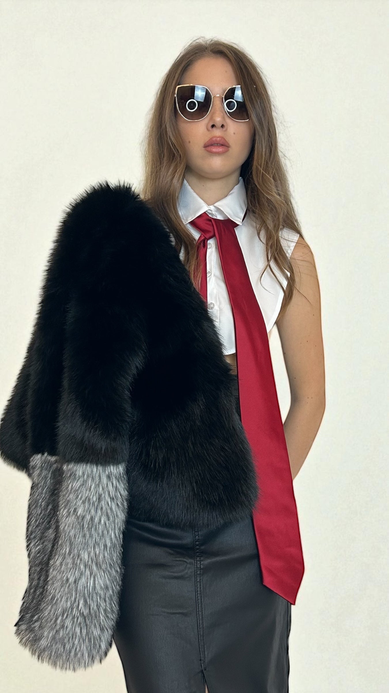 Ecopelliccia bicolore