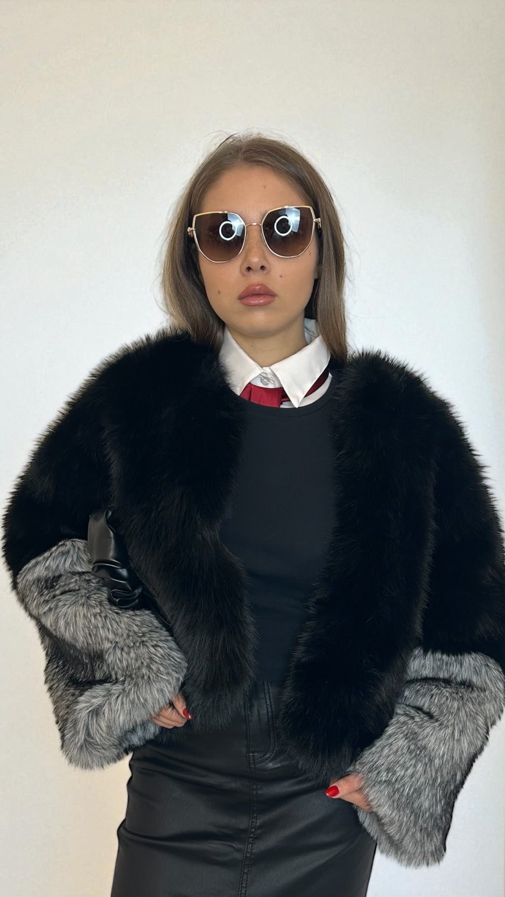 Ecopelliccia bicolore