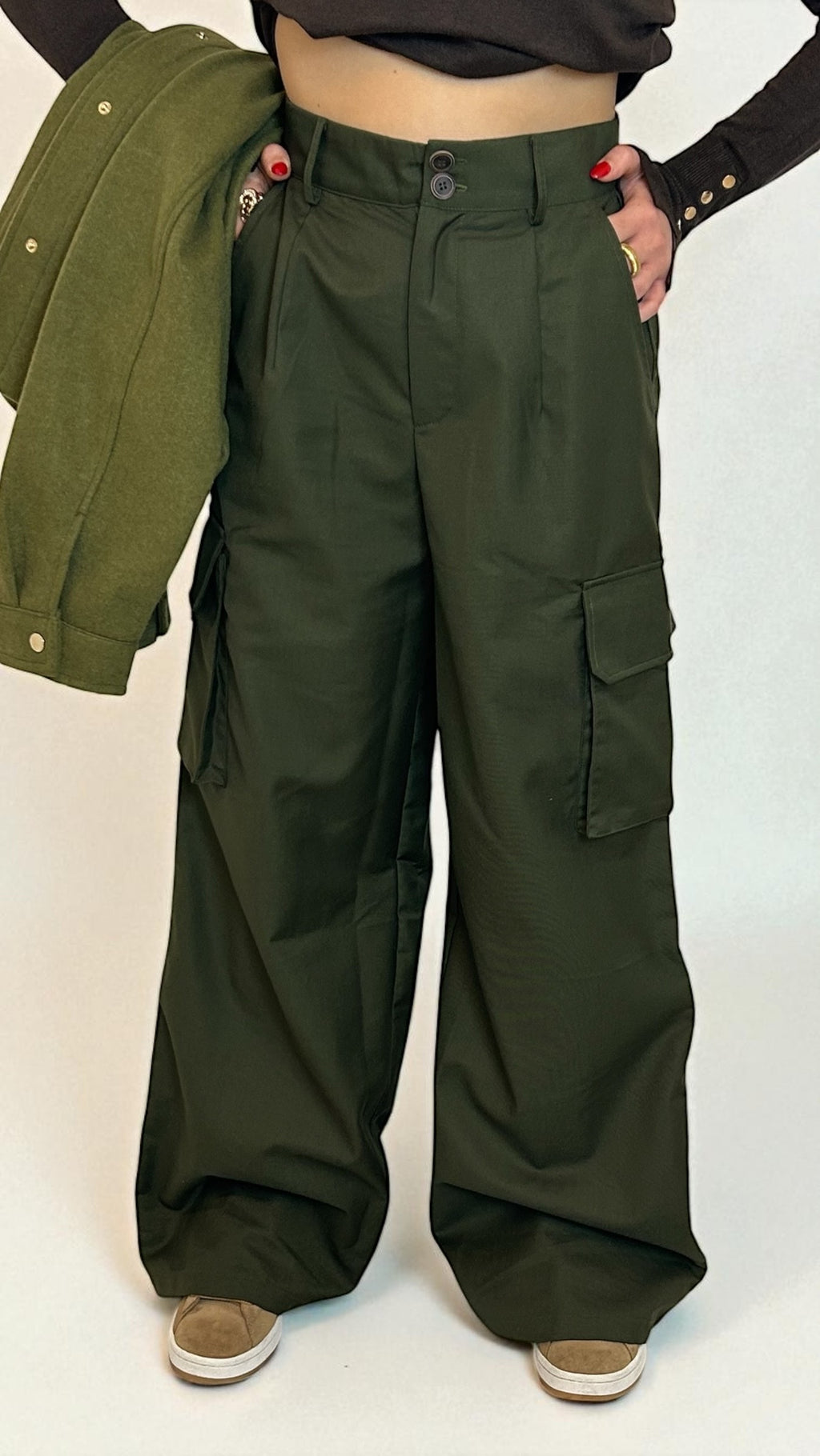 Pantalone cargo verde