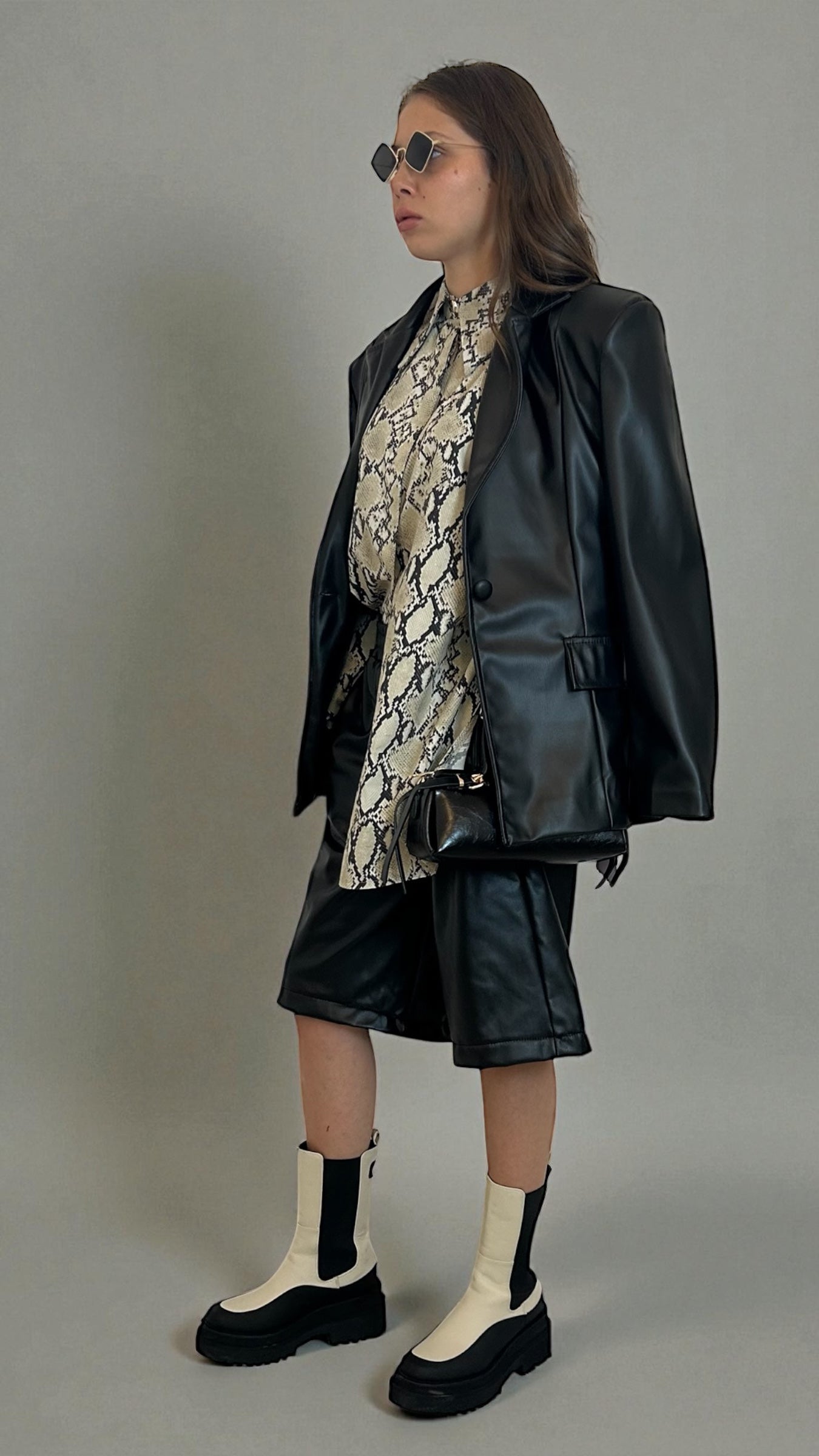 Giacca in ecopelle Nera