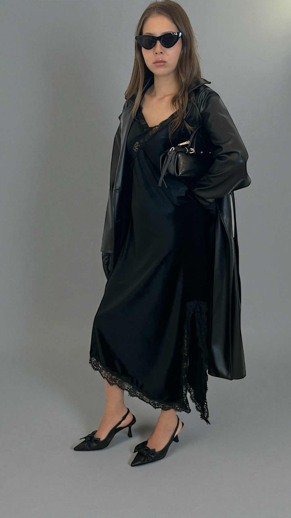 Trench ecopelle nero