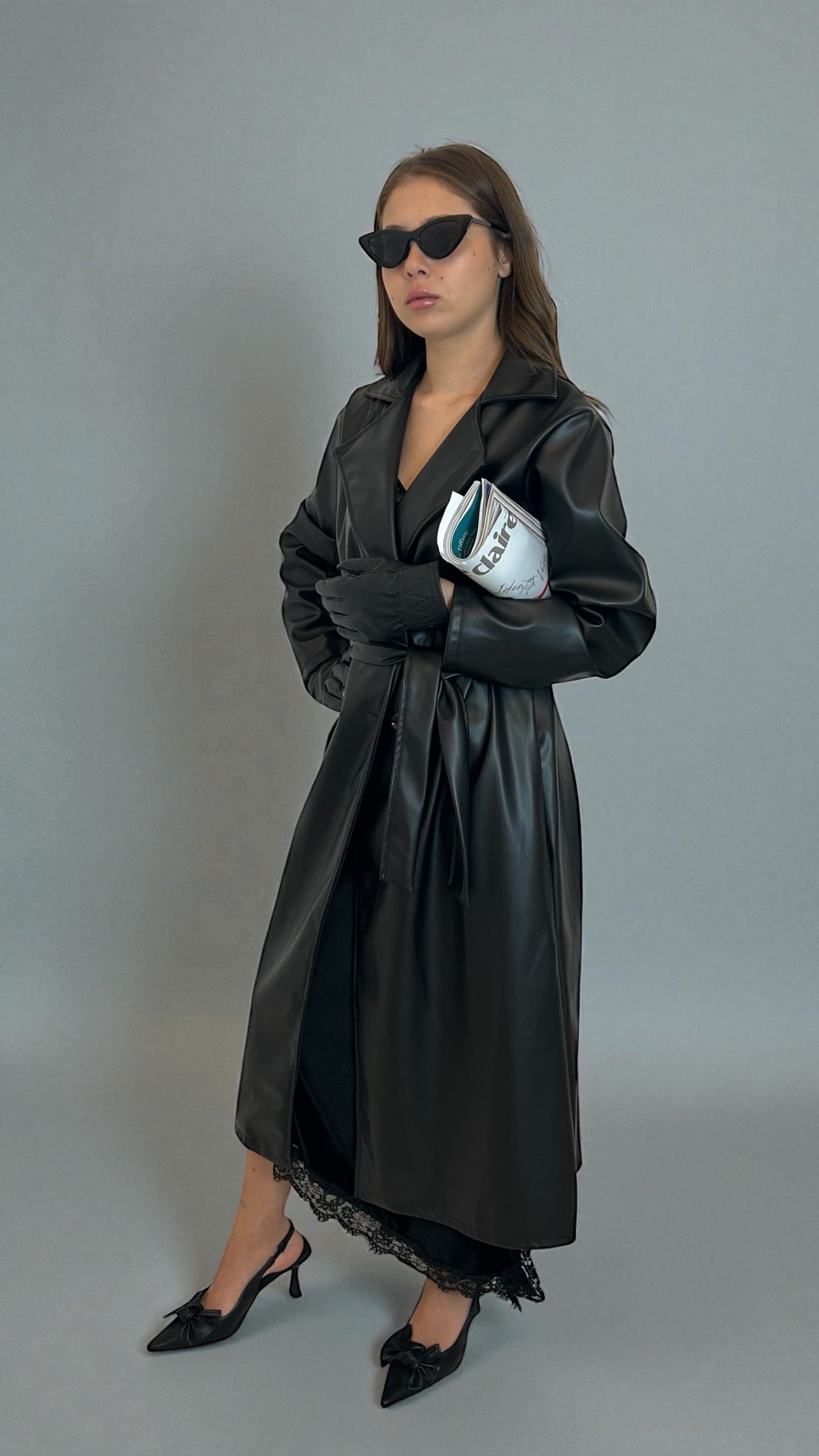 Trench ecopelle nero