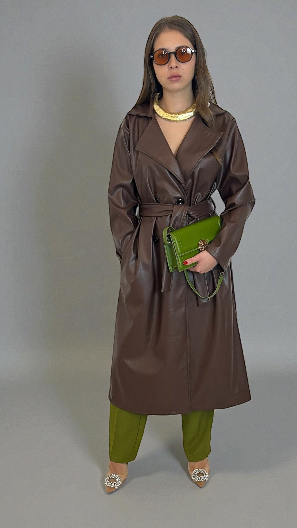 Trench ecopelle color Cioccolato