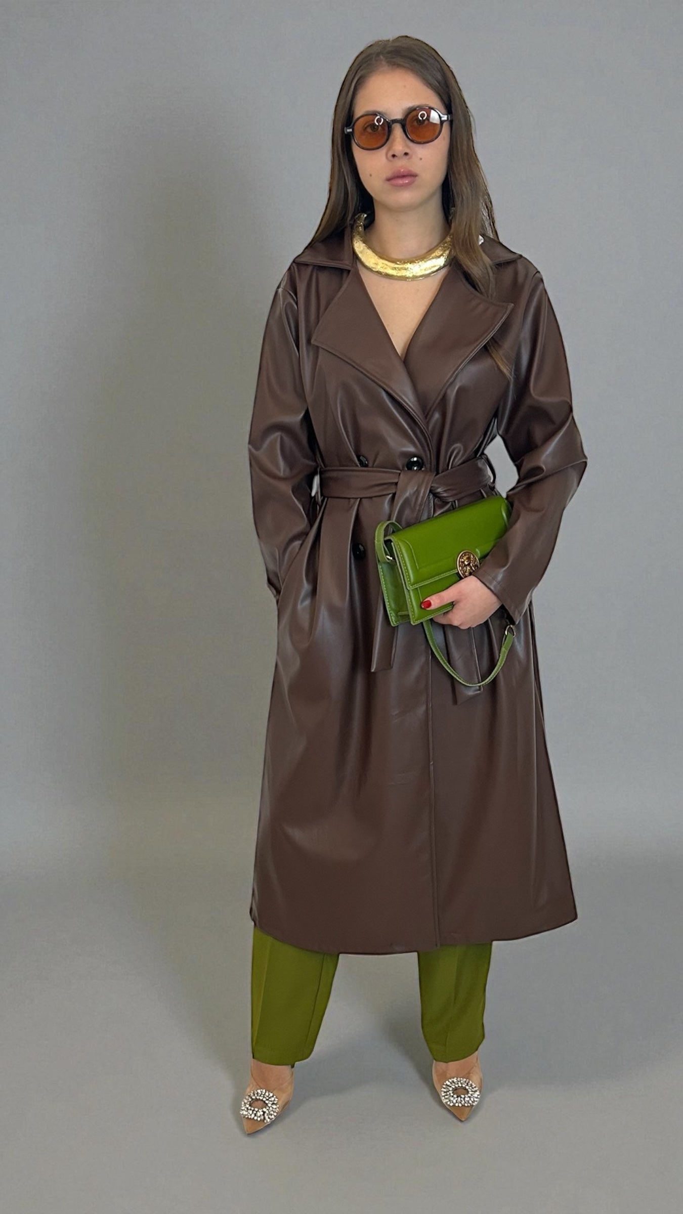 Trench ecopelle color Cioccolato