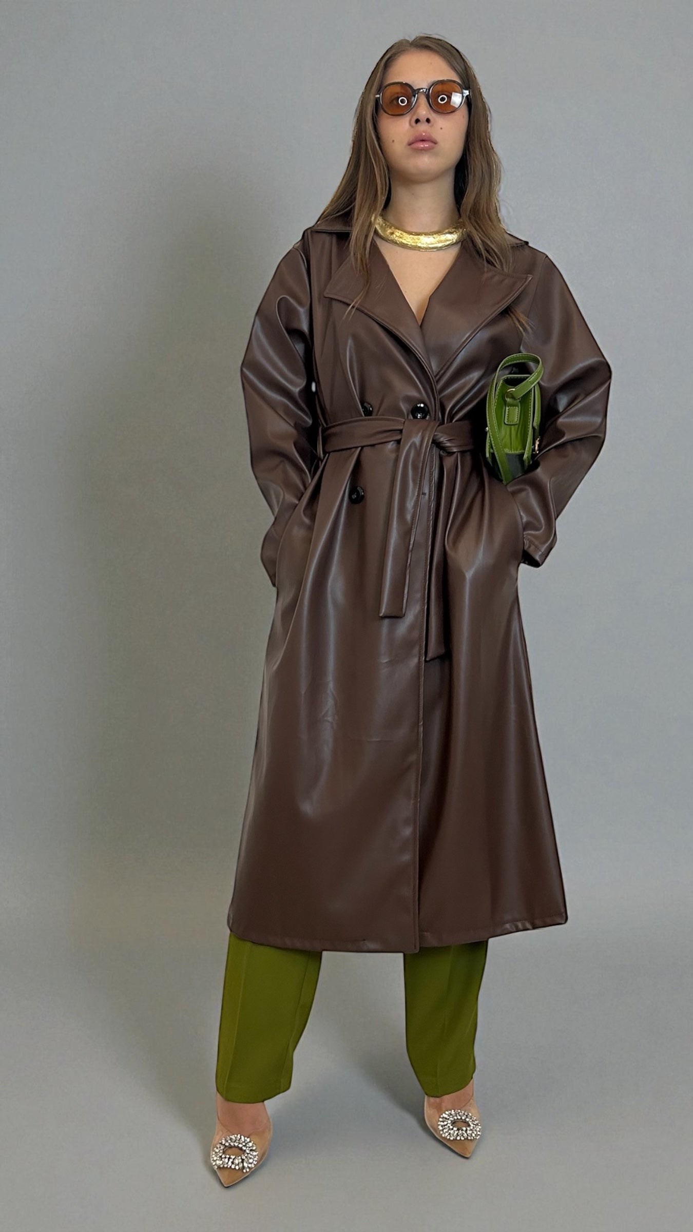 Trench ecopelle color Cioccolato