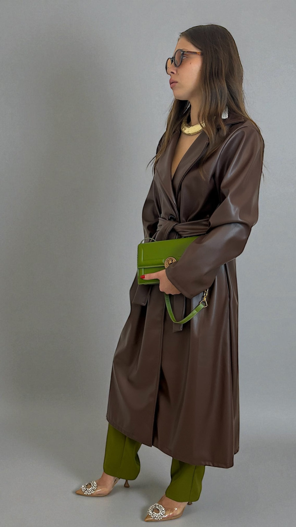 Trench ecopelle color Cioccolato