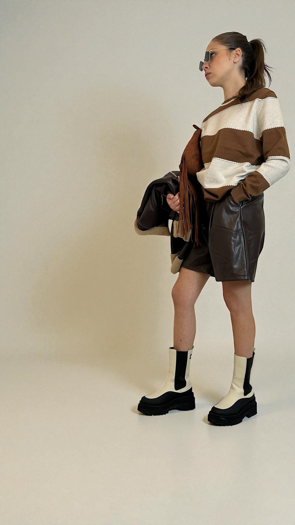 Shorts ecopelle Moka