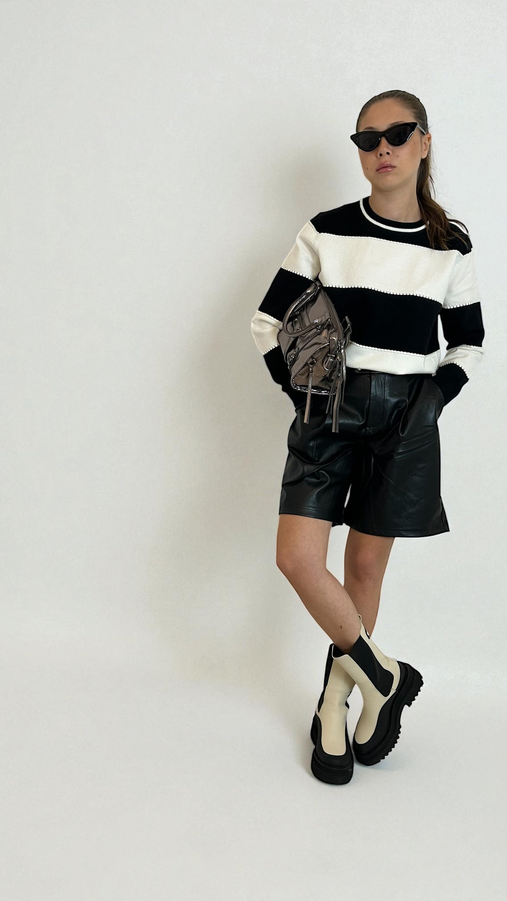 Shorts ecopelle Nero