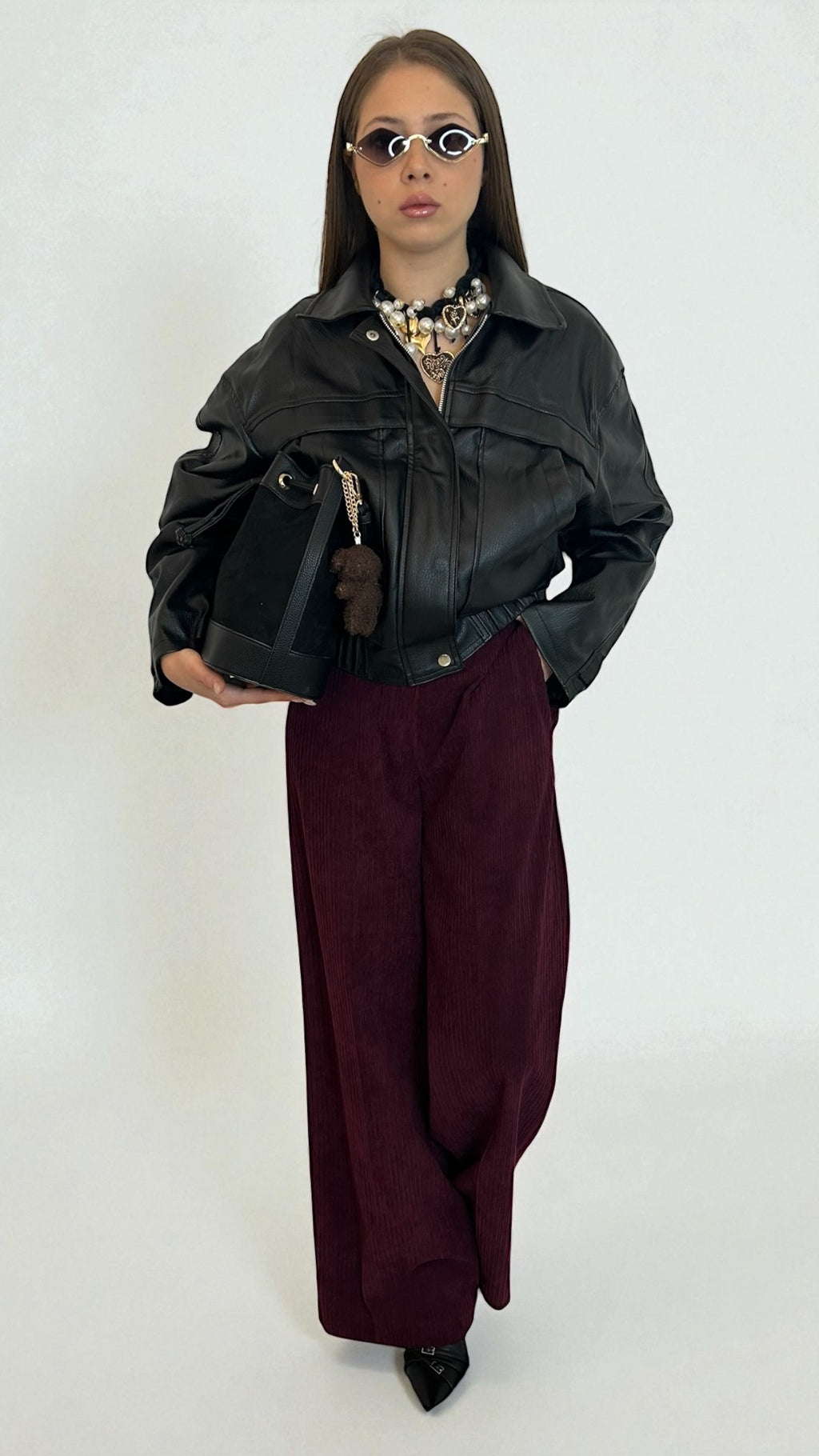 Giubbotto ecopelle nero