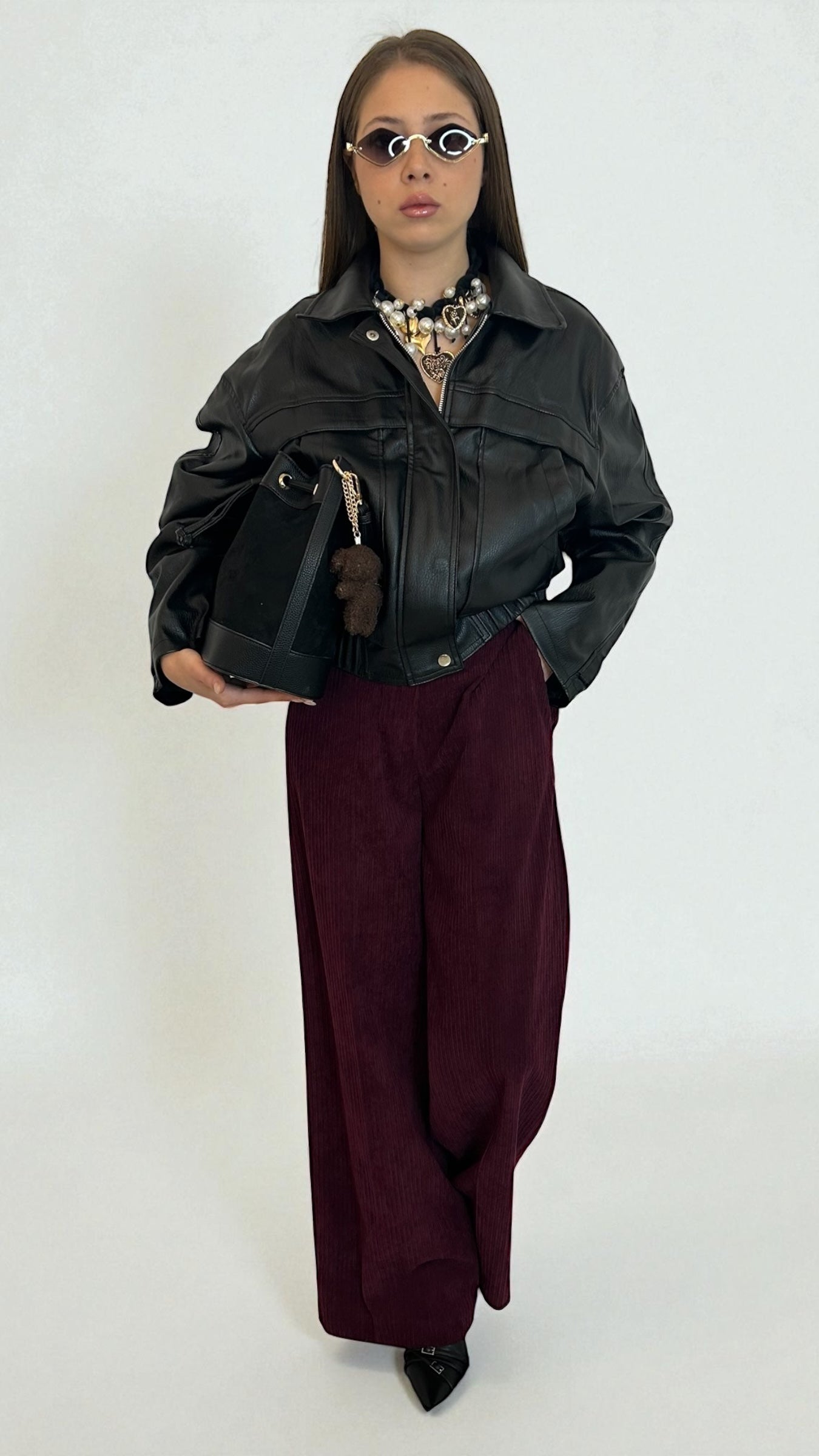 Giubbotto ecopelle nero