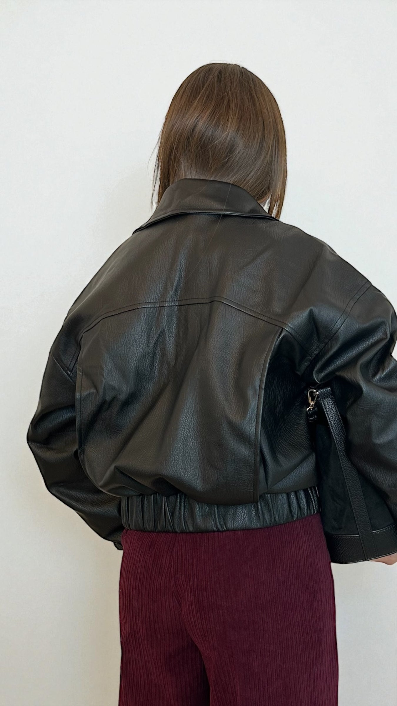 Giubbotto ecopelle nero