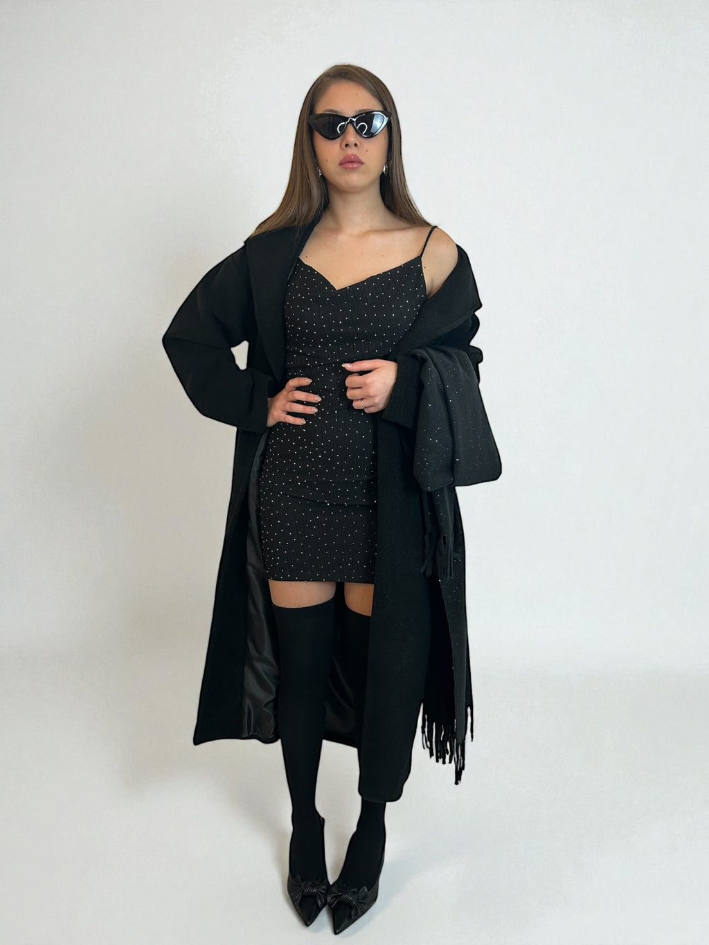 Vestito mini Nero brillantini