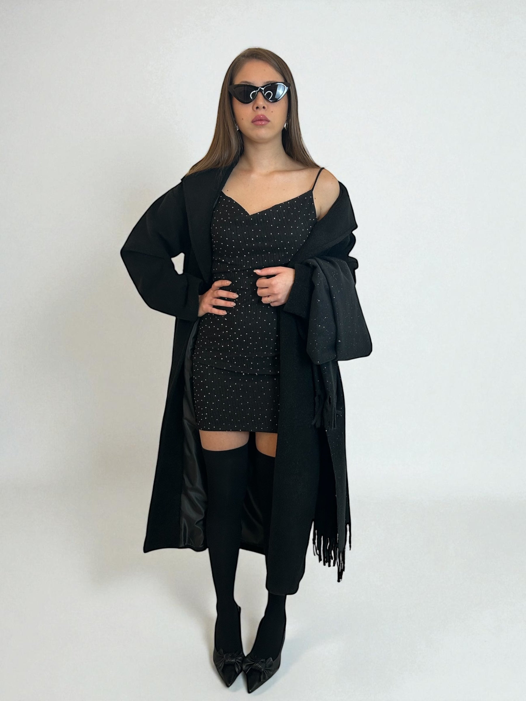 Vestito mini Nero brillantini