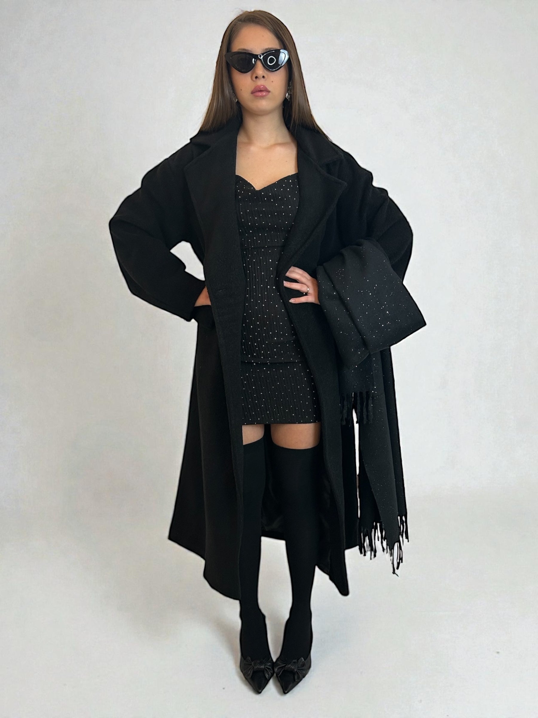 Vestito mini Nero brillantini