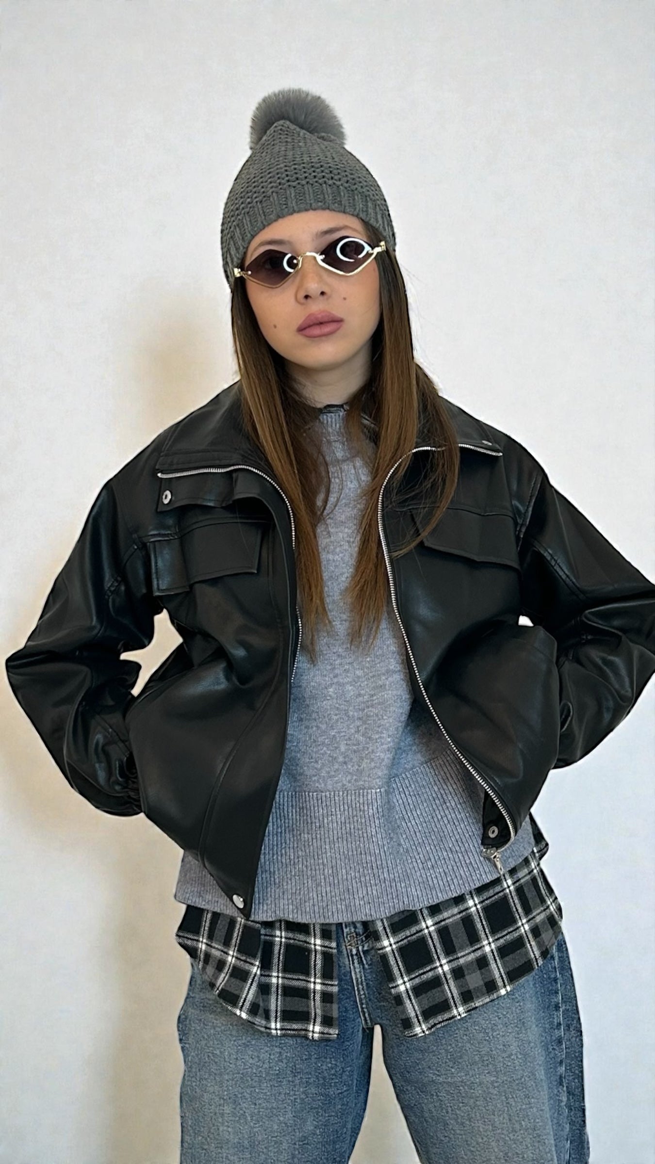 Giubbotto Ecopelle Nero Lumina