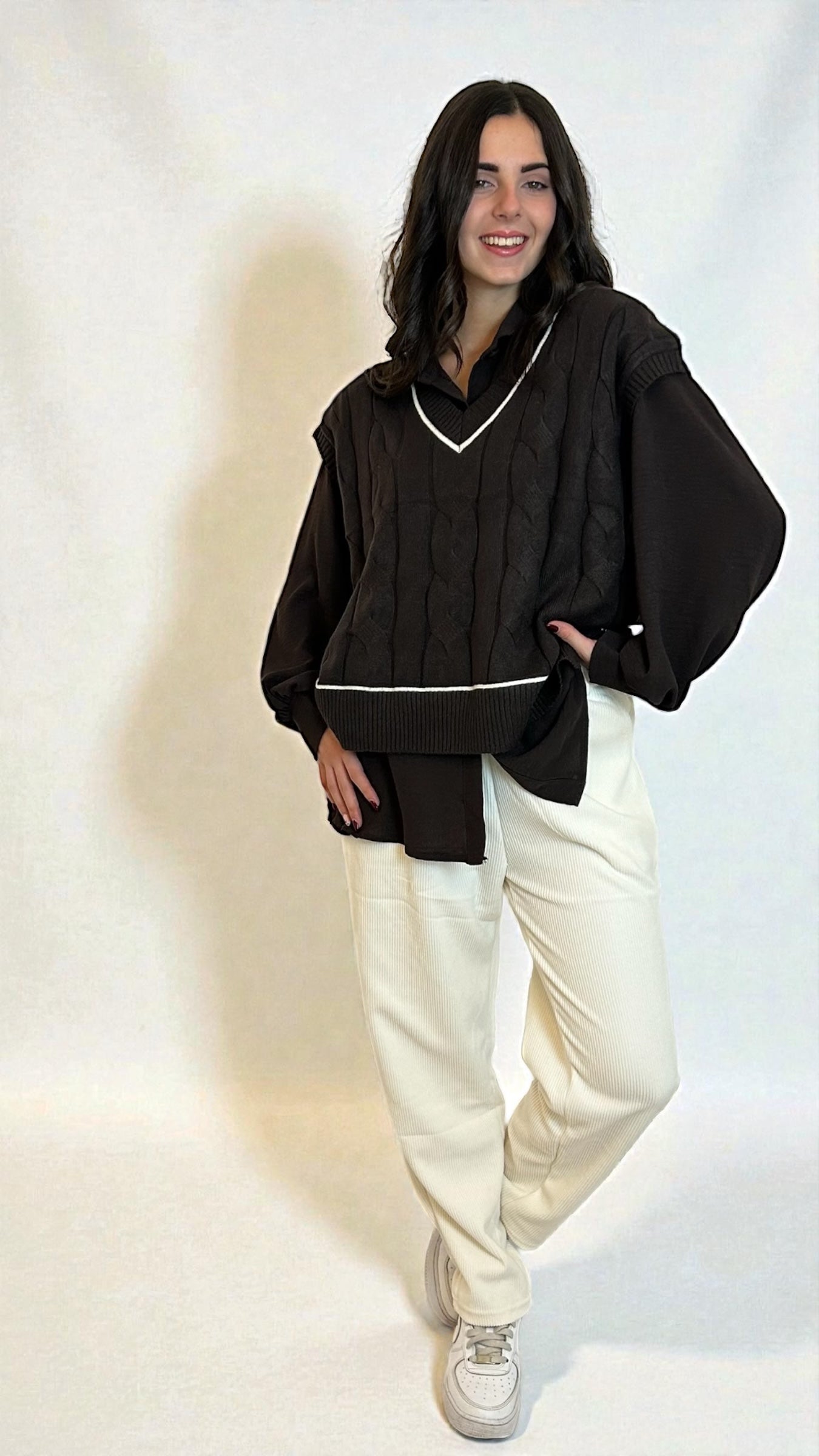 Maglia Gilet Marrone