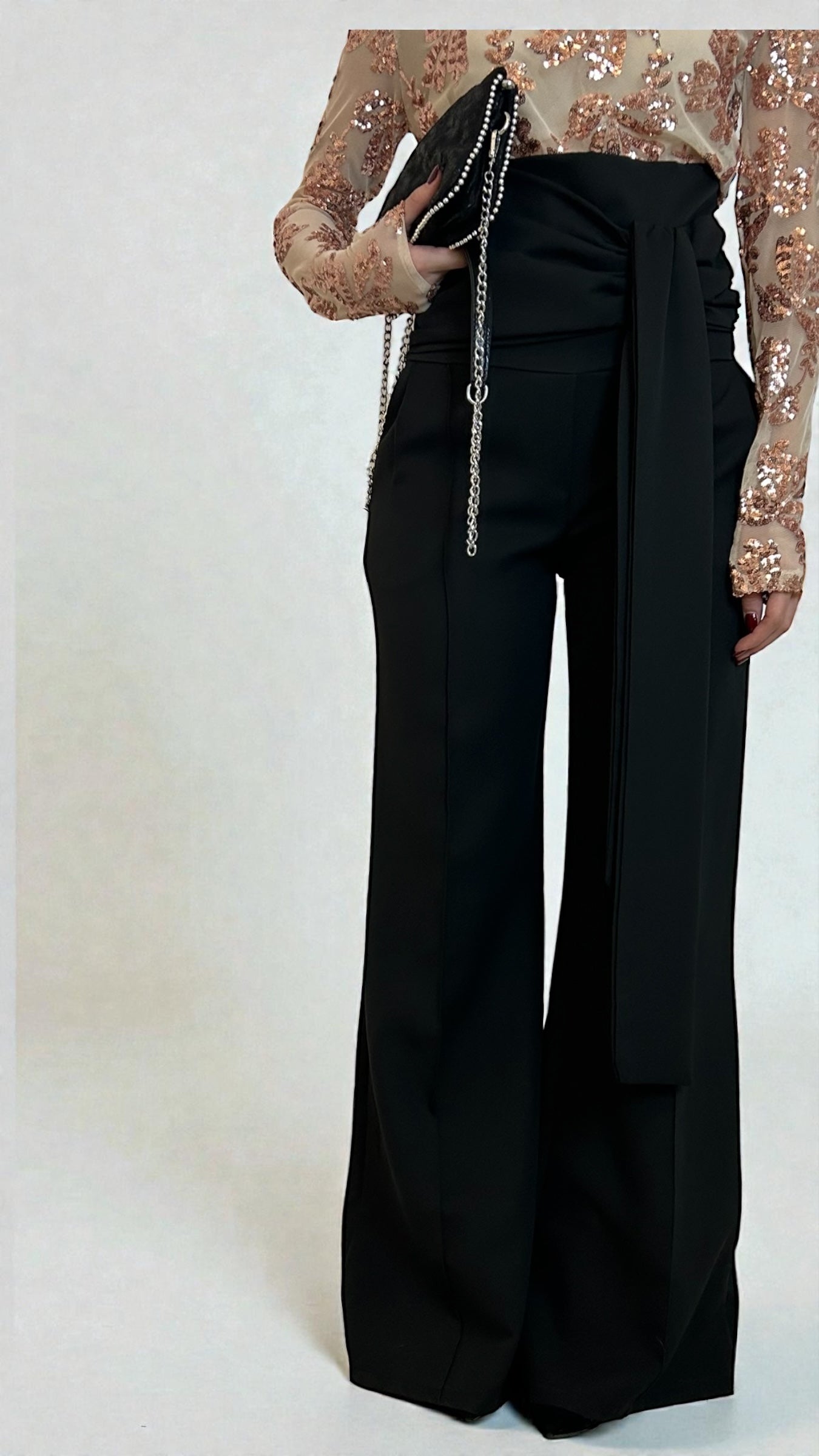 Pantaloni Vita altissima Neri