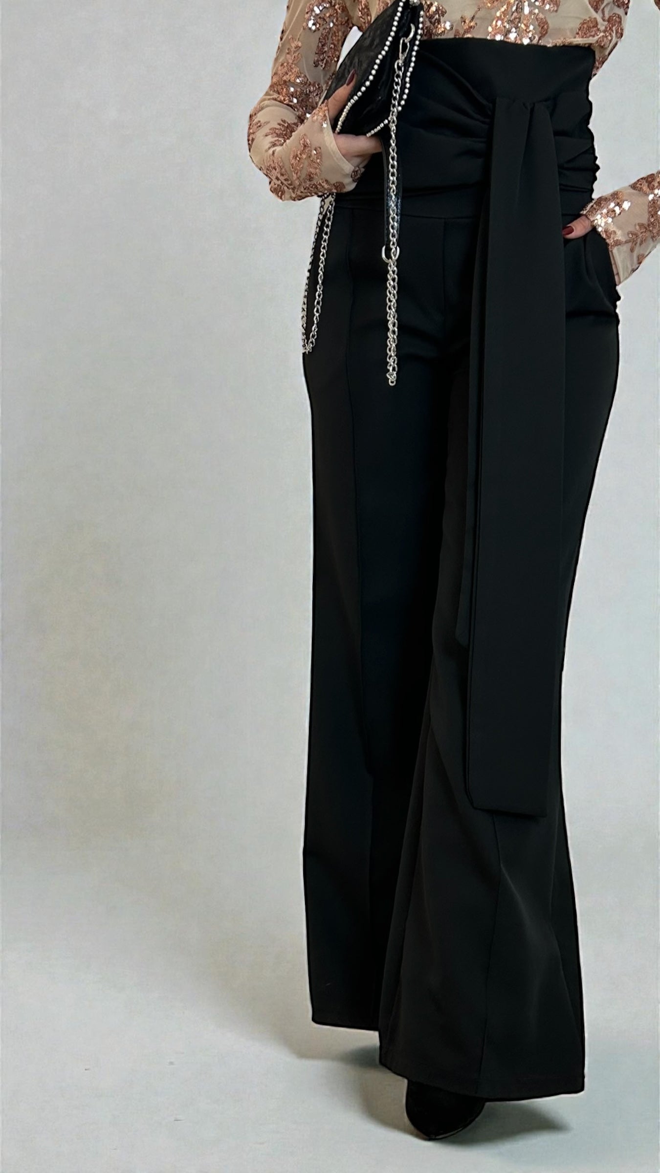 Pantaloni Vita altissima Neri