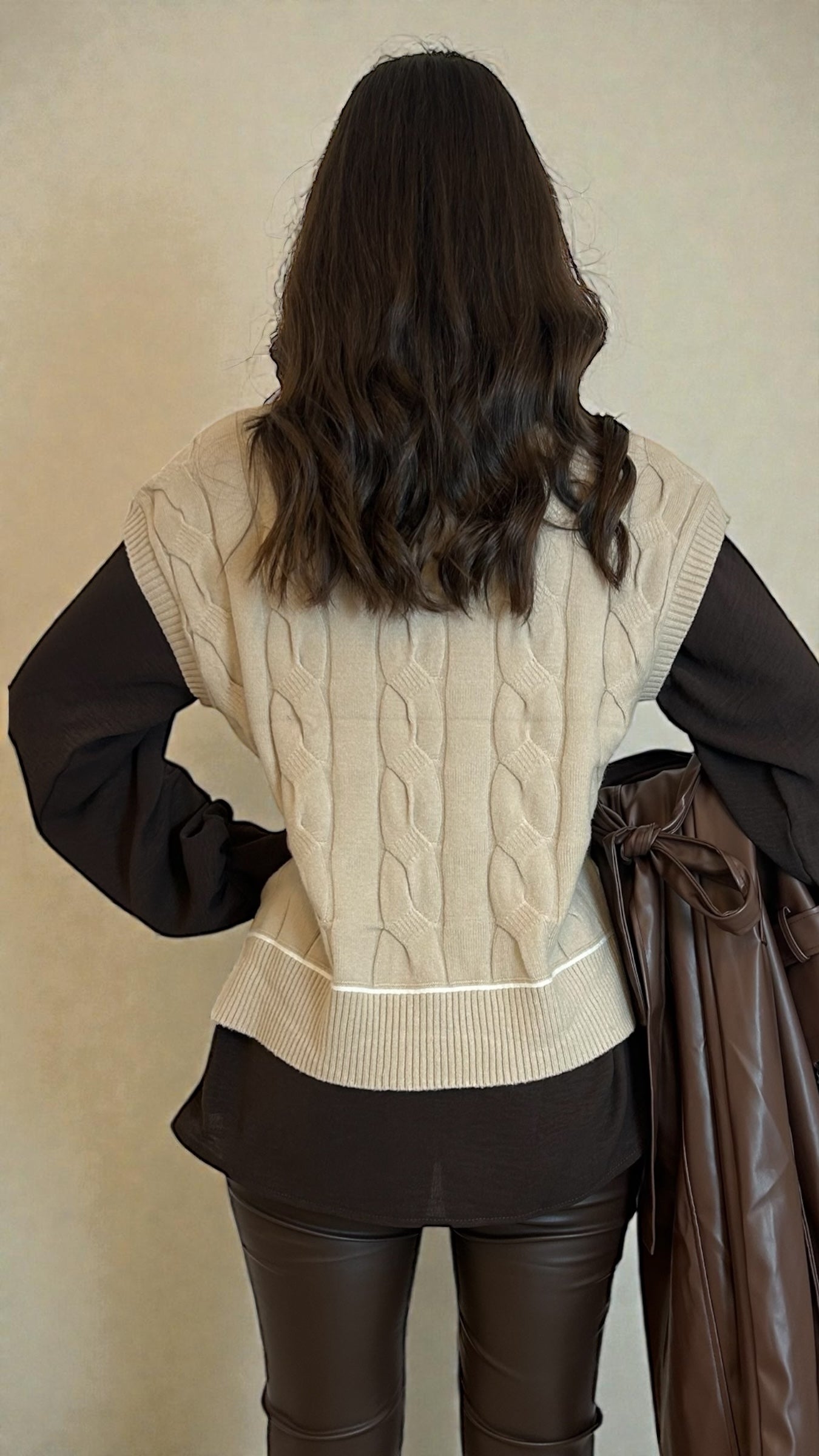 Maglia Gilet Beige