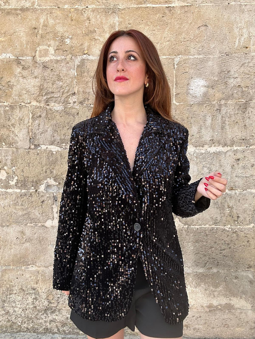 Giacca Nera Paillettes