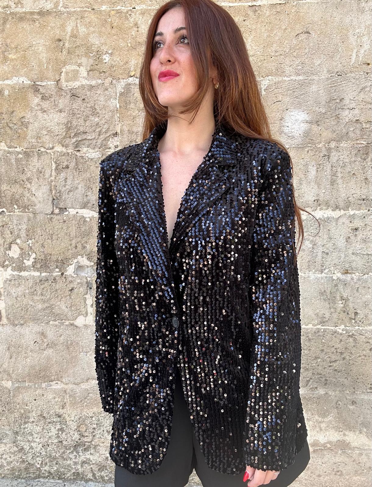 Giacca Nera Paillettes