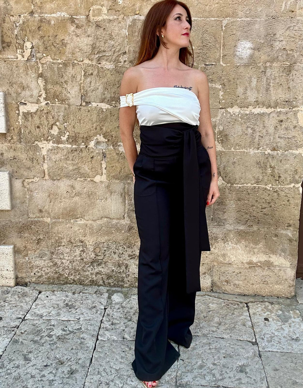 Pantaloni Vita altissima Nero