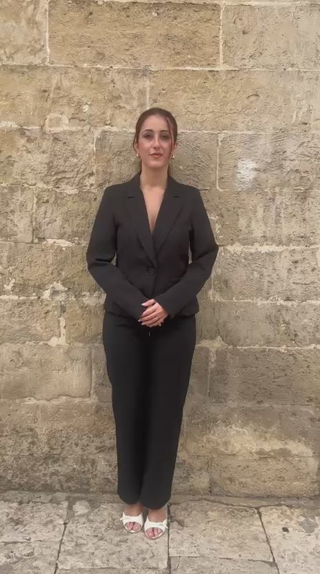 Giacca Elegante - Nera  un bottone Taglio Slim