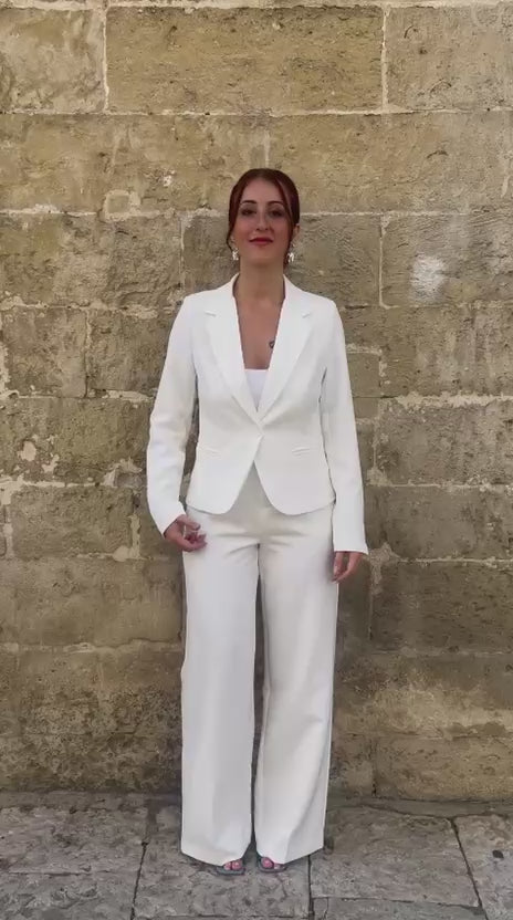 Giacca Elegante Bianca Taglio Slim